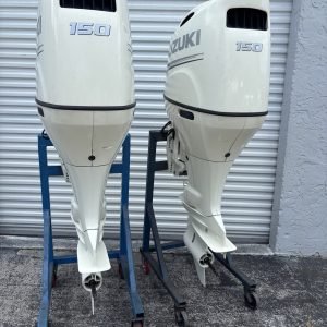 Used Pair 2020 Suzuki DF150-150hp 4-Stroke 25-Shaft Outboard Motors